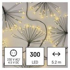 LED světelný řetěz - svítící trsy, nano, 5,2 m, vnitřní, teplá bílá, časovač