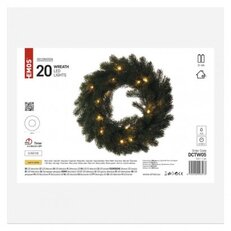 LED vánoční věnec, 40 cm, 2x AA, vnitřní, teplá bílá, časovač EMOS DCTW05