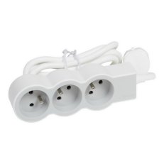 PRODLUŽOVACÍ PŘÍVOD ZÁSUVKA 3X2P+T, KABEL 3 M, BÍLÁ/SVĚTLE ŠEDÁ LEGRAND 049488