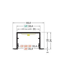 AL profil FKU78-07 pro LED, bez plexi, 1m, bílý FK TECHNICS 4739577