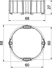 OBO ZU 24-PR Vyrovnávací kroužek pro krabici pod omítku O60mm H24mm PS