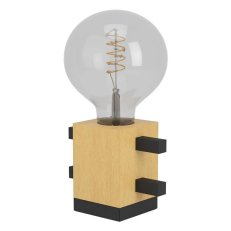 Stolní svítidlo LEVANTARA 1xE27 černá/dřevo 40W IP20 EGLO 390193