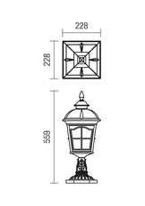Sloupkové svítidlo YORK ST H56 E27 1X70W IP44 BR REDO 9652