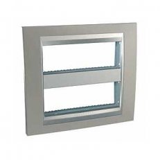 Schneider MGU49.426.039 Krycí rámeček Top 2x6 moduly, Nikl/alu
