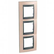 Schneider MGU66.006V.296 Krycí rámeček Top trojnásobný vert., Onyx Copper/grafit