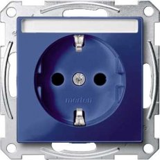 Merten Zásuvka 250V/16A SCHUKO popisové pole System M modrá MTN2302-0378