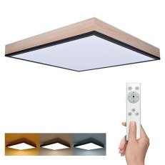 LED stropní osvětlení s DO čtvercové dekor dřeva 3000lm 40W 45x45cm