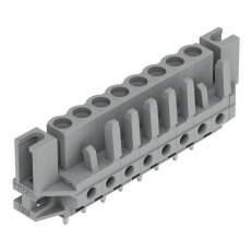 Pružinová svorkovnice THT rovná 5 mm šedá 8pól. WAGO 232-138/047-000
