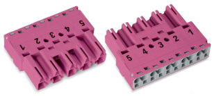 Zástrčka 5pól. Kód. B Růžová WAGO 770-295