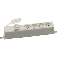 Prohloubený zásuvkový blok: 4x 250 V typ E + 2x zásuvka RJ45 bílá