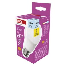 LED žárovka Classic A60 E27 7W (60W) 806 lm Studená bílá EMOS ZQ5E44