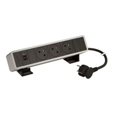 ONDESK 3X2PT USB CC 15W ČERNÁ/HLINÍK