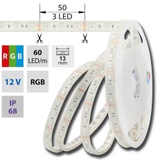 LED pásek SMD5050 RGB, 60LED/m, 14,4W/m, DC12V, 483lm/m, IP68, 13mm, 5m