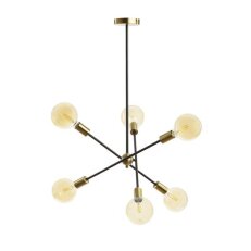 ARTEMIA 6 na tyči černá česaná mosaz 230V E27 6x15W RENDL R14398