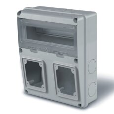 Prázdná zásuvková skříň ENERBOX 2-6 otvorů (zás.2x 63A/5p) 11DIN SCAME 633.2025