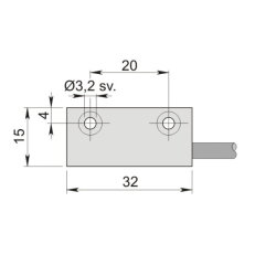 Kvádrový magnetický senzor AECO SMP-304 NO
