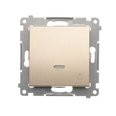 Ovladač zapínací SVĚTLO, s orientačním LED, řazení 1/0 So,16AX, 250V zlatá matná