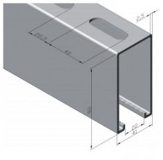 Nosník ST 41x82x6000mm 2.5, pozink, (2*41x41) (montovaný) KOŇAŘÍK 32714170