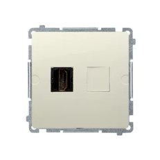 Zásuvka HDMI, (strojek s krytem) Béžový KONTAKT SIMON BMGHDMI.01/12