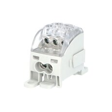 Blok pro rozdělení fází PDB 160 (PVB 100) 1pól. 160A 690V šedý/průhl.víko na DIN