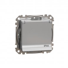 Sedna D/E Zásuvka 230V 16A IP44 bezšroubová, Aluminium SCHNEIDER SDD213014