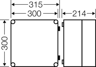 Mi-prázdná skříň, vestavný rozměr 275x275x191mm, neprůhledné víko HENSEL MI 9211
