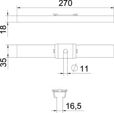 OBO GMS 270 A4 Středový závěs pro mřížový žlab se svorkou B270mm Ušlechtilá ocel