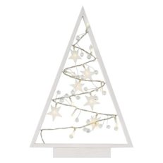 LED dekorace svítící stromeček s ozdobami 40 cm 2x AA vnitřní teplá bílá časovač