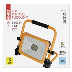 LED reflektor ACCO nabíjecí přenosný, 30W, žlutý, studená bílá EMOS ZS2832