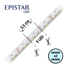 LED pásek 120LED/m 3528 IP67 6000-6500 K bílá 12V 3D 5m FK TECHNICS 4737958-60