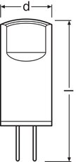 Světelný zdroj LEDVANCE LED PIN 12V P 0.9W 827 Clear G4