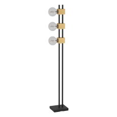 Stojací svítidlo LEVANTARA 3xE27 černá/dřevo 120W IP20 EGLO 390194
