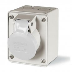 Nástěnná zásuvka IEC309 do 50V, rovný box 2P, 16A, 40-50 V, IP44 SCAME 530.1611