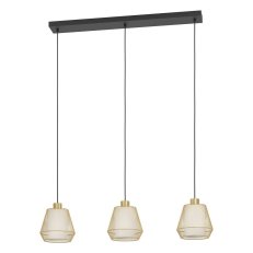 Závěsné svítidlo CIUDADELA E27 černá/kartáčovaná mosaz 3X40W EGLO 900897