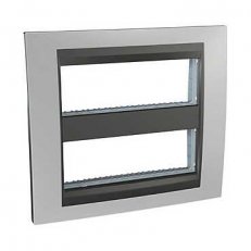 Unica Top Krycí rámeček 2x6 moduly, Cromo mat/Grafit SCHNEIDER MGU49.426.238