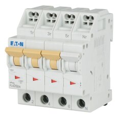 PLI-C13/3N Jistič PLI (bezšroubové svorky nahoře) char C 3+N-pólový 10kA 13A