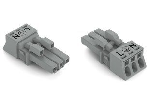 Zdířka 3pól. Kód. B šedá WAGO 890-243/060-000