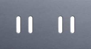 2násobný čelní panel, vodorovný, NIKO Rocker alu BLUE GREY BRUSHED 226-56802