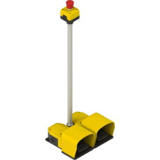 Dvojitý nožní spínač M20x1,5, plast, 2NO/1NO+1NC, žlutá PIZZATO PC2-144