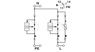 Kombinované svodiče typu 1+2 special FLT-SEC-T1+T2-1S-350/25-FM 2905466