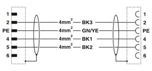 Zástrčka oboustranně zastříknutá plastem K-3E-M23 M9/5,0-A00/M23 F8 1619606