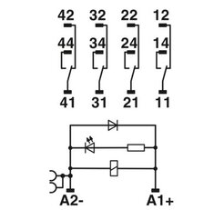 Reléový modul RIF-2-RPT-LDP-24DC/4X21 PHOENIX CONTACT 2903308