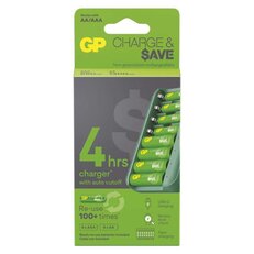 Nabíječka baterií GP Charge & save E822 + 4×AA 1300 mAh + 4×AAA 650 mAh B58829