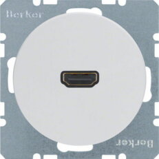 Zásuvka HDMI, Berker R.x, bílá lesk HAGER WLF4379WG