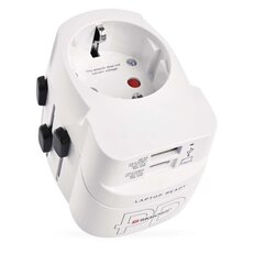 Cestovní univerzální adaptér  (USA, Asie, Afrika), 1×USB-C, 1×USB-A, P0056U