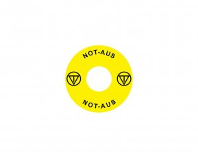 Štítek nouzového zastavení NOARK pro Ex9P1 H, samolepicí, žlutý, průměr 60mm, DE