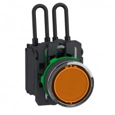 Ovládač stiskací prosvětlený, Test, 110..120 V, Oranžová SCHNEIDER XB5AW25G5
