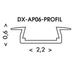 Al profil, 2m ECOLITE DX-AP06-PROFIL