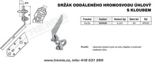 Držák oddál.hrom.úhlový s kloubem DOHUK (FeZn) TREMIS VP035