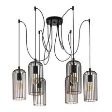 Závěsné svítidlo ROCCAMENA 6xE27 černá/měď 360W IP20 EGLO 49643